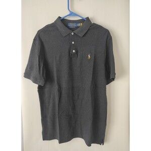 Polo Ralph Lauren Men's Classic-Fit Polo Shirt Gray Short Sleeve Button logo M